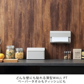 ideaco WALL PT Stick on Any Wall Paper Towel/Tissue Holder, Sand White