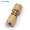 LTWFITTING 1/8-Inch OD Compression Union,Brass Compression Fitting(Pack of 10)