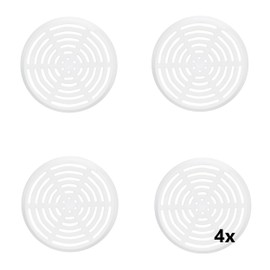 Gedotec Round Ventilation Grille for Ventilation, Pack of 4, White 60 mm, Indoor and Outdoor Use, Breathe, Slotted Plastic Air Rosette with Cover Rim for Inleting, Ventilation Grille