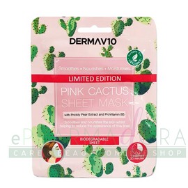 DERMA V10 LIMITED EDITION PINK CACTUS SHEET MASK