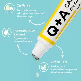Q+A Sérum para el contorno de ojos con cafeína. Un sérum para el contorno de ojos que mejora la circulación y descongestiona la zona de la ojera. 15 m