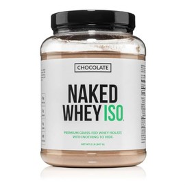 NAKED Chocolate Whey Isolate Protein - Only 6 Ingredients, 30g Grass-Fed Protein, Undenatured, No GMO, No Soy, Gluten-Free, No Preservatives - 24 Serv