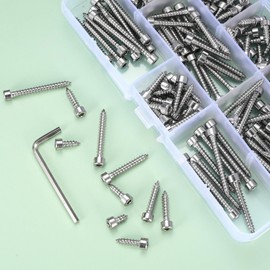 Pack of 200 M4 self-tapping screws, stainless steel wood screws, hexagon socket screws, cylinder head screws for wood and metal (M4)
