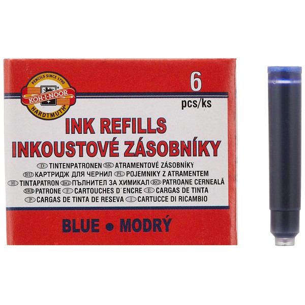 KOH-I-NOOR 9991006001KSNV Fountain Pen Ink Refill 6 in SET