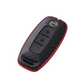 [Deff] DEEF Key Case, Aramid Fiber Case for Nissan New Intelligent Key (Matte Black/Red), matte black red