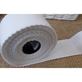 1 Metre White Zweigart Aida Band - 2 Inch/5 Centimetre Wide Aida Band (14 Count) - White Edging