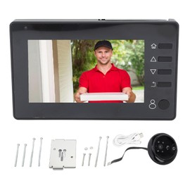 720P Peephole Viewer Door Camera 4.3 Inch Screen 145 Wide View Angle Smart Visual Monitoring 940nm Night Vision Light 1800mAh Battery