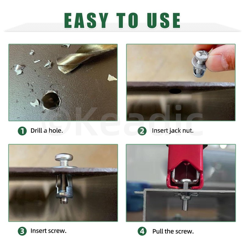 Keadic 31Pcs M4 M5 M6 Jack Nuts with Setting Tool