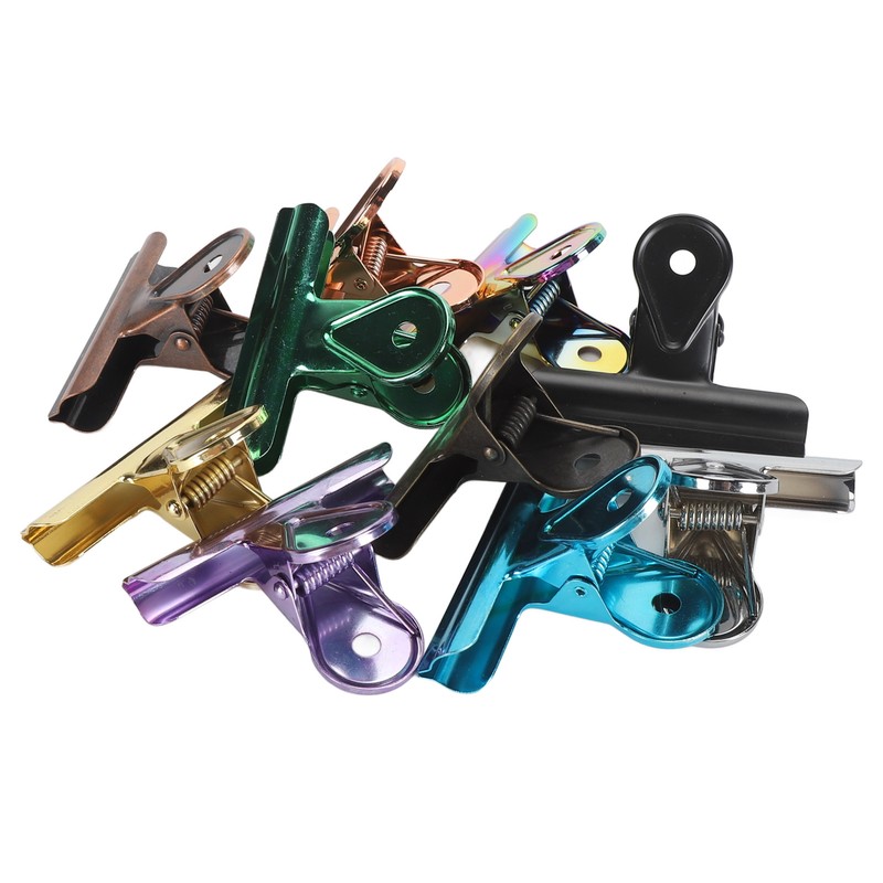 10PCS Colorful Metal Hinge Clips Multifunctional File Money Clamps for
