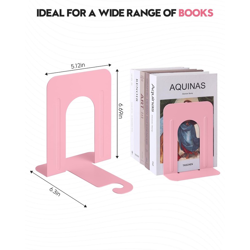 Honagu Bookends, Metal Book Ends, Bookends for Shelves, Book Holder