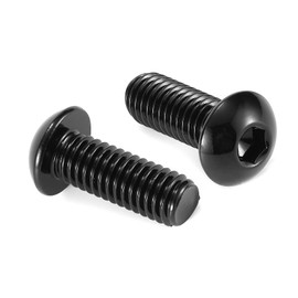 5/16-18 x 1" Button Head Socket Cap Bolts Screws, 10Pcs 304 Stainless Steel 18-8, Allen Hex Drive, Black Oxide by SG TZH(with Hex Spanner)