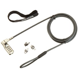 Dicota Universal Security Cable Lock 3 Interchangeable Heads for All Slot Combinations
