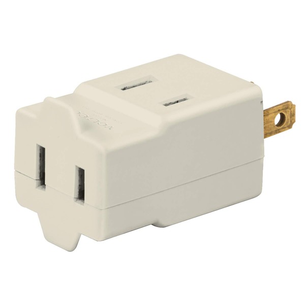 Volteck MUL-300, Multicontacto triple, tipo cubo, polarizados