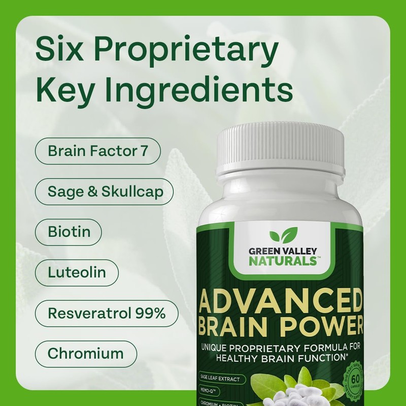 GREEN VALLEY NATURALS - Advanced Brain Power - Supports Healthy,