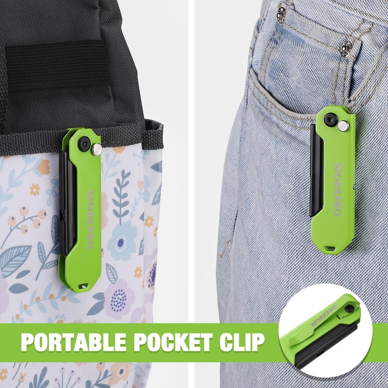 WORKPRO 3-Pack Folding Utility Knife, Razor Blade Knife with Safety