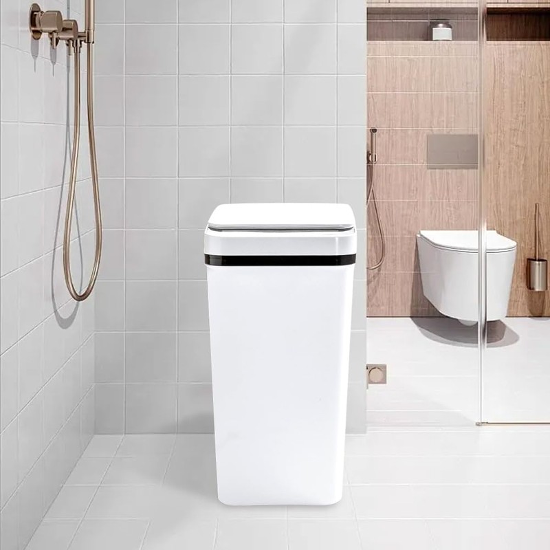 Zinueen Bathroom Bin 12L Sensor Cosmetic Bin - Bin with
