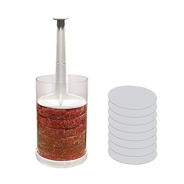 Evelots Hamburger Press-Perfect Size Burgers Every Time-Freeze-Set/8 Dividers