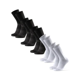 DANISH ENDURANCE Long Cycling Socks, 3 Pairs Cycling Socks, Lightweight Cycling Socks, Breathable & Padded, Unisex, for Men and Women, Multicoloured (3 x black, 2 x white/black), 35 - 38