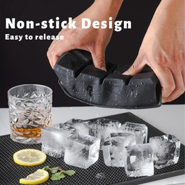 Bytebliss Ice Cube Tray，2 Pack Large Square & Rose & Ball & Diamond ice Cubes Mold，Ice Cube Tray for Freezer Beverages，BPA Free and Reusable