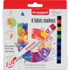 Talens Bruynzeel Fabric Markers, 8 Brush Tip Pens for Clothing