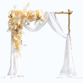 EBETA Wedding Pelmet Free Decoration for Wedding Arch & Wedding Arch Canopy Bed Curtains for Window Decoration Made of Chiffon Fabric (White, 600 x 70 cm)