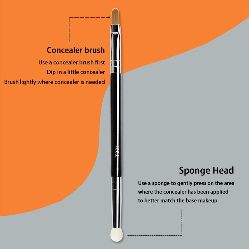 Ksvsonrvi Double-ended Concealer Brush, Under Eye Mini Dual End Makeup
