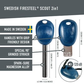 Light My Fire Flint Fire Starter Ferro Rod Survival Tool Scout Fire Steel Bushcraft Gear Flint and Steel Magnesium Fire Starter Kit 2-in-1 Fire Starters for Campfires 3,000 Strikes