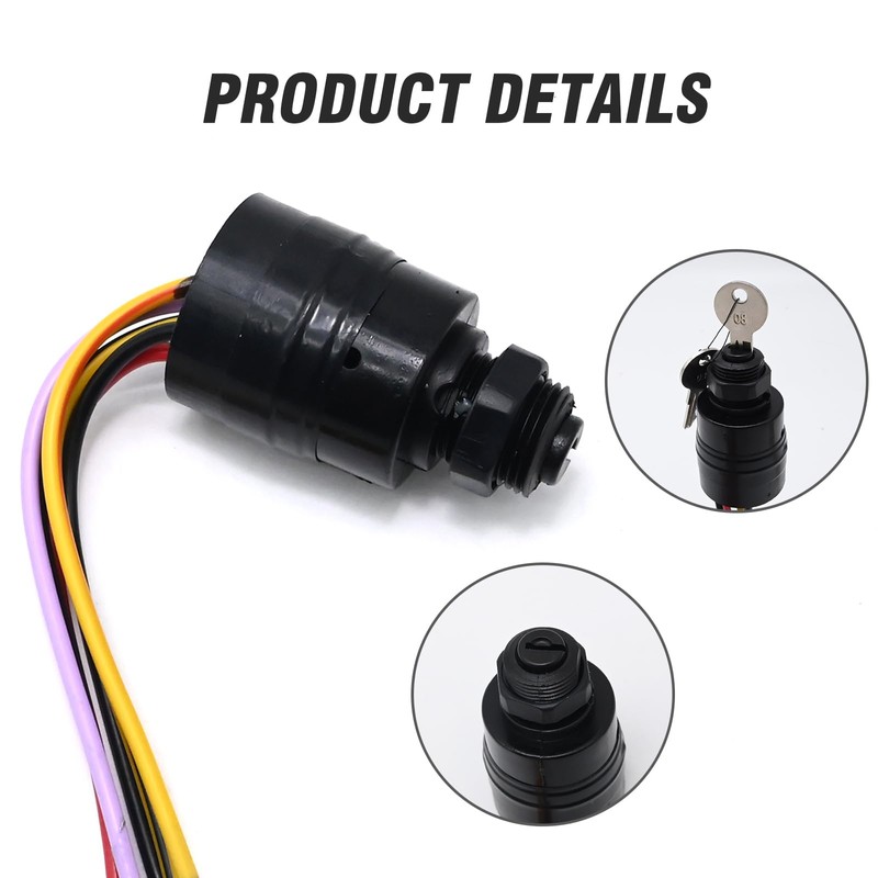 Aynaxcol Boat Ignition Switch with 2 Keys 87-88107A5 Boat Push