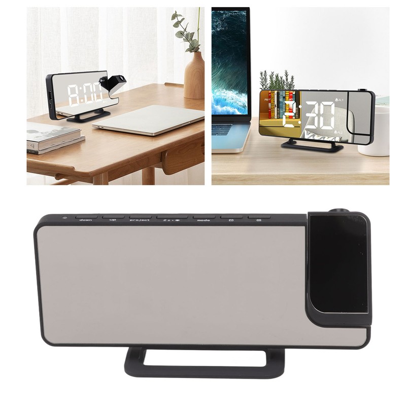 Digital Projection Alarm Clock LED Display USB Powered Auto Sensitivity