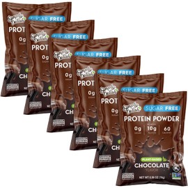 Simply Desserts Chocolate Protein Powder, Sugar-Free, 6-Pack – Plant-Based Protein Boost for Vegan Puddings, Baked Goods, Shakes & Snacks, Keto & Kosher, 0.49 Oz Ea