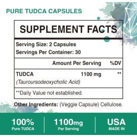 Tudca 1100mg Apoyo Salud Hígado E Intestino (60) Americano Sabor Sin Sabor