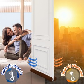 MAXTID Large Door Draft Stopper for Bottom of Door 36 Inch Under Door Noise Blocker Under Door Gap Filler Weather Stripping Adjustable Twin Door Sweep Door Draft Guard Window Seal Brown