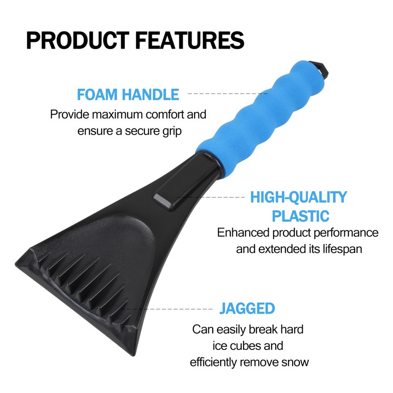 DIFFWELY 10.8" Ice Ripper Ergonomic Ice Scraper for Car, SUV,