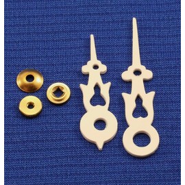 JSORM Plastic Cuckoo Clock Hands Replacement Parts Kit Fits Regula Movements for 90 mm or 3 1/2" Dial White with Nuts