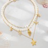 TAXTYHRE Muschelkette Damen, Perlen Geschichtete Halskette, Seestern Kette, Gold Seestern