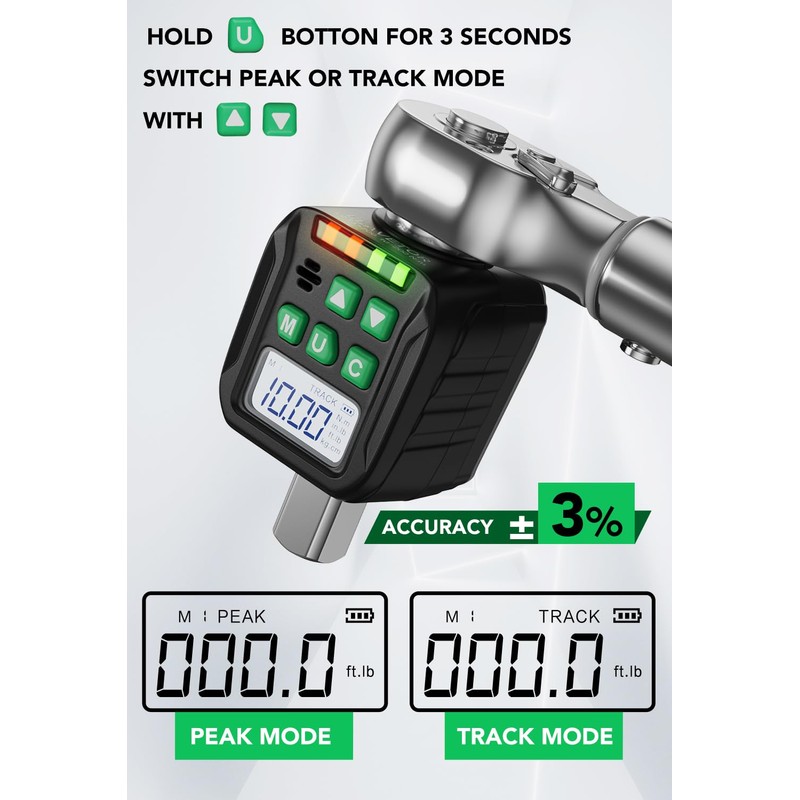 LLAVETOR Digital Torque Wrench Adapter Set 1/2" Drive,Electric Wrenches,Snap on