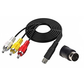 Audio Video AV Cable Wire Adapter to RCA TV Connection Cord For SEGA Genesis 2 & 3 Model 1631 1461 Nomad or 32x 9 Pin Plug to Television Projector Composite Video Sound Ports