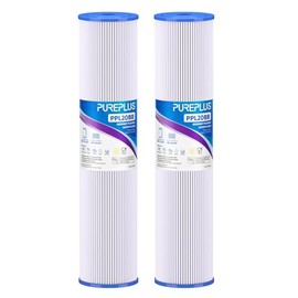 PUREPLUS 20" x 4.5" Whole House Pleated Sediment Filter for Well Water, Replacement Cartridge for ECP5-BB, AP810-2, HDC3001, SPC-45-1005, CP5-BB, ECP1-20BB, 2Pack