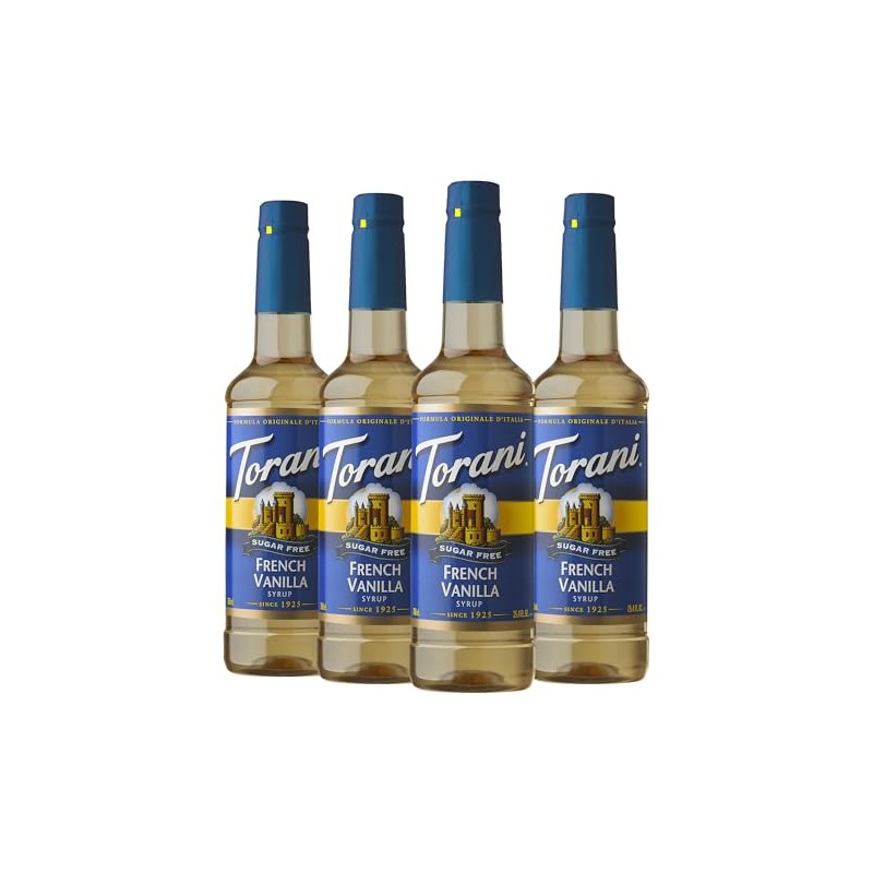 Torani Sugar-Free Syrup, French Vanilla, 25.4 Fl Oz Bottle (Pack