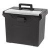 IRIS USA Portable Letter Size File Box with Built-In Organizer