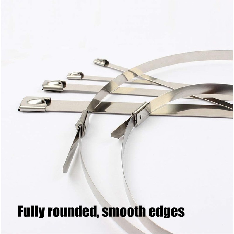 100pcs Stainless Steel Self Locking Cable Zip Ties Wrap Tie