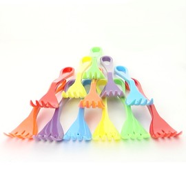 Knork Lunch Set Plastic Fork Utensils, 12 Piece, Red/Green/Blue