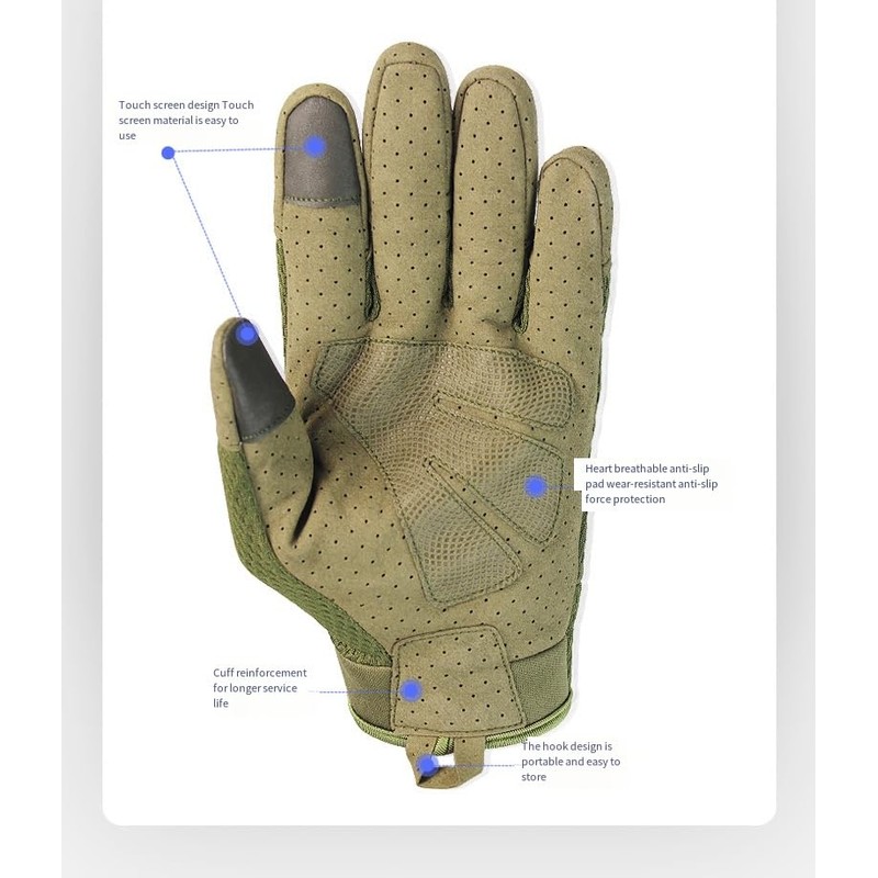 Full Finger Touch Screen Contact Gloves Hard Knuckle Cycling Biking