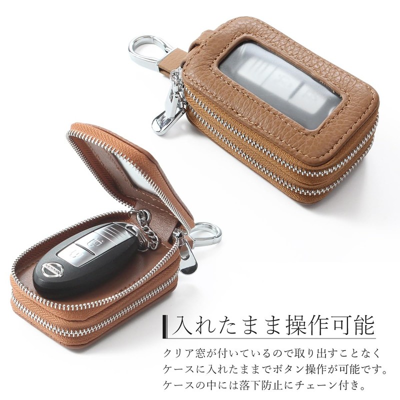GROOVE GEAR ggs-2018 Key Case with Window, Leather, Genuine Leather,