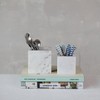 Creative Co-Op Large Square Marble Container, White