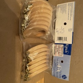 Kirsch Wood Oval Clip Rings For 3/4" Poles Birch Finish 2 Packs of 7 (14) total