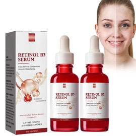 Dyceittdia 2pcs Retinol-Gesichtsessenz, Retinol-Essenz, Retinol Anti-Falten-Essenz, Reduziert Fältchen, Straffend, Hydratisierend & Feuchtigkeitsspendend, 2pcs*30ml, serums3