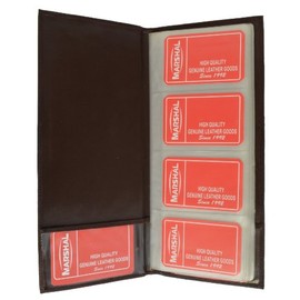 Genuine Leather Business Card Holder Book Organizer 160 Black Office Executives (Brown)