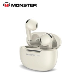 Monster MH22211 TWS Bluetooth Earphones HiFi Sound Water Resistant IPX5 U-Shaped Bending Design with 13mm Composite Metal Moving Coil Speaker - Color: Beige