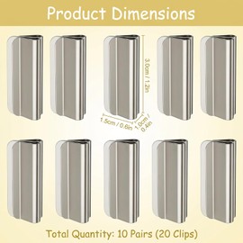 10 Pairs Magnetic Curtain Clips, Curtain Clips, Hold Curtains Closed Securely, Block Morning Sunlight for Better Sleep, Maintain Privacy in Bathroom and Outdoor Settings